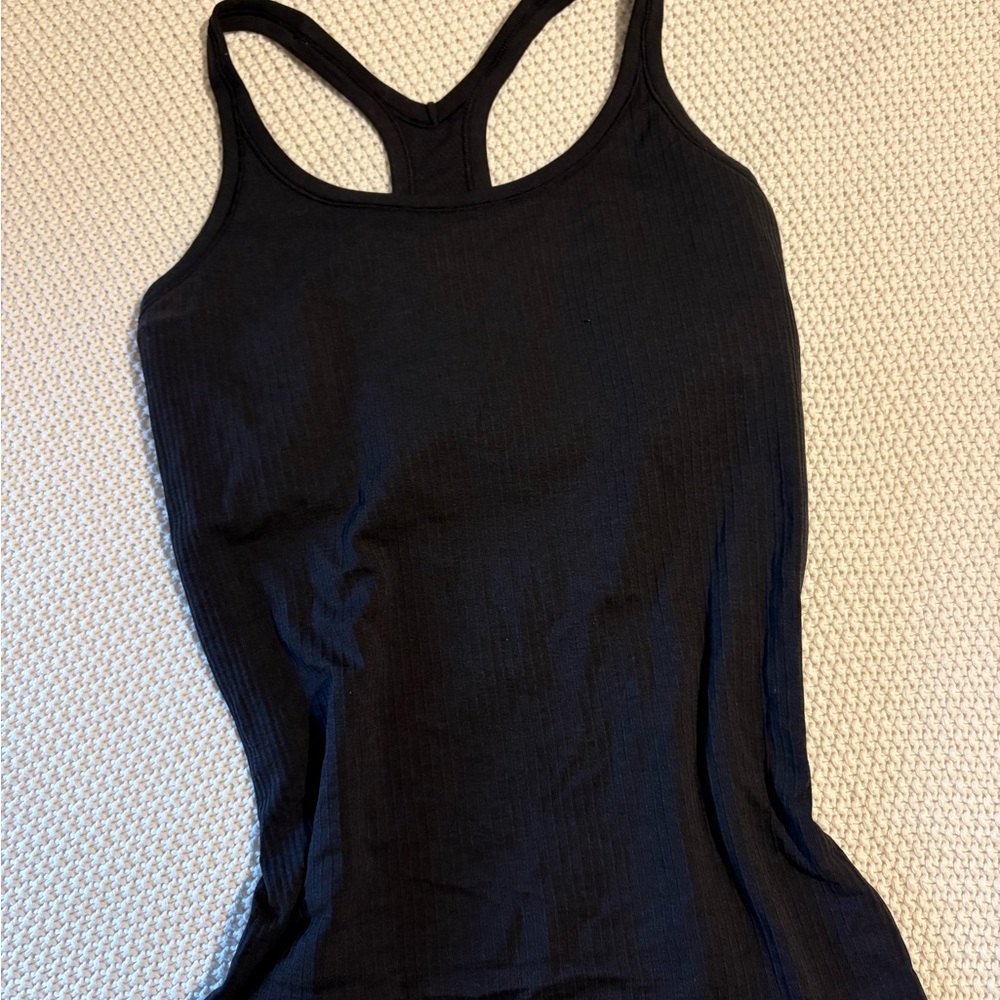 Lululemon Athletica Black Fitted Backless Tank Top